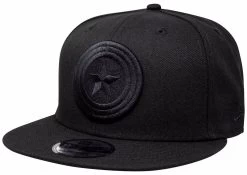 Marvel Captain America Black On Black New Era 9Fifty Adjustable Hat