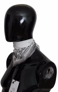 Costume National White Printed Bandana Cotton Scarf -Fashion Menswear Shop 9cf3657b014510eac4284a15bff3530a