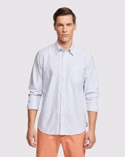 Oxford Men's Portland Regular Fit Striped Shirt - Blue