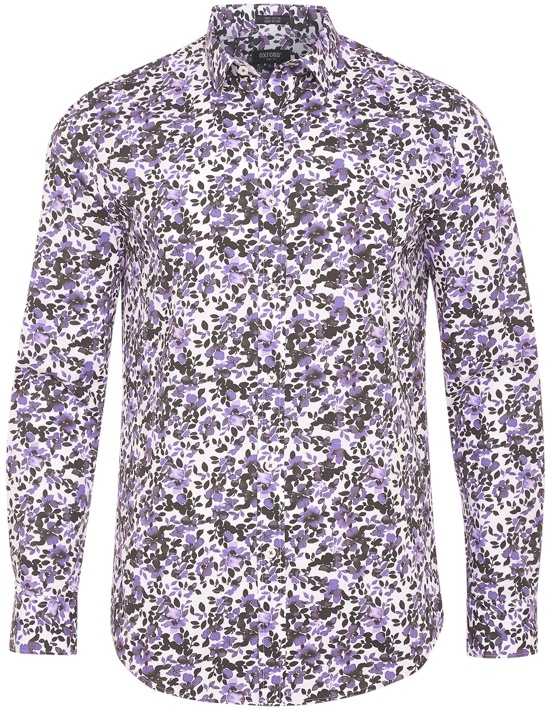 Oxford Men's Kenton Floral Print Shirt - Purple 2 Oxford Men's Kenton Floral Print Shirt - Purple - Image 2