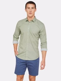 Oxford Men's Kenton Printed Shirt - Olive