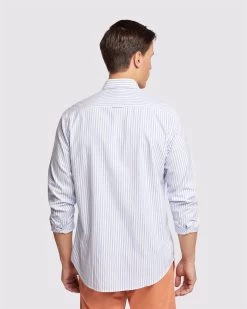 Oxford Men's Portland Regular Fit Striped Shirt - Blue -Fashion Menswear Shop 9e82069a02e6ef91feea7a7ce821da55