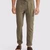 Oxford Men's Fraser Linen Cotton Pullon Pants - Olive