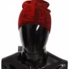 Costume National Red Wool Blend Branded Beanie Hat