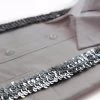 Adjustable 100Cm Silver Mens & Womens Sequin Suspenders