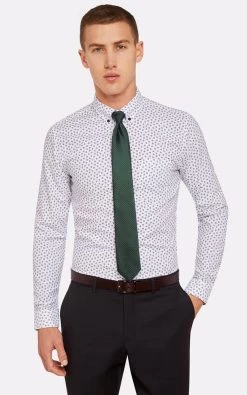 Oxford Men's Uxbridge Tape Detail Shirt - White/Navy