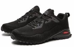 Beakey Mens Fashion Sneaker Breathable Trail Running Shoes-Black