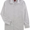 Alfani Mens Triangle Dot Button Up Dress Shirt, White