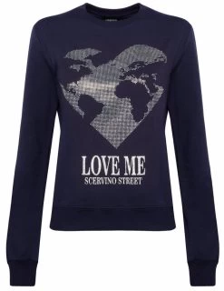 Women Scervino Street Blue Cotton Sweater