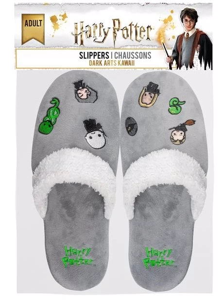 Mens Womens Harry Potter Kawaii Slippers Dark Grey - S/M 3 Mens Womens Harry Potter Kawaii Slippers Dark Grey - S/M - Image 3