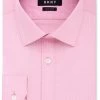 DKNY Mens Slim Fit Button Up Dress Shirt, Pink