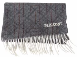 Missoni Gray Patterned Cashmere Unisex Neck Wrap Shawl Scarf -Fashion Menswear Shop a92d6afb2f152dac032f30dcbbcd9522