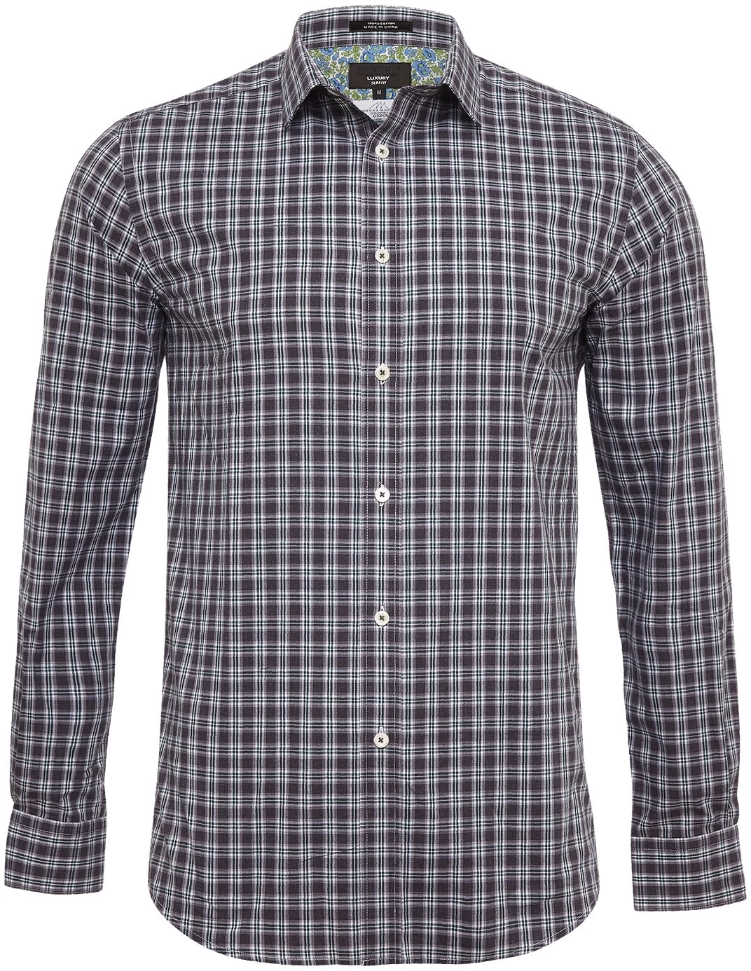 Oxford Men's Kenton Luxury Shirt - Green/Grey 2 Oxford Men's Kenton Luxury Shirt - Green/Grey - Image 2