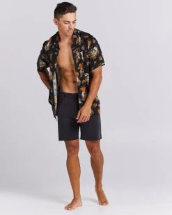 Mens The Mad Hueys Loose In Paradise Woven Shirt - VINTAGE BLACK -Fashion Menswear Shop abb143ee0921670bd88d5204106e1a2b