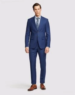 Oxford Men's Byron Folded Cuff Wool Suit Trousers - Blue -Fashion Menswear Shop ac95bccd64e615da9a3b76cf63a519ba