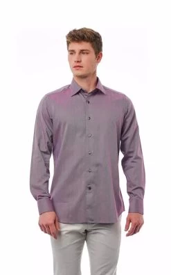 Bagutta Burgundy Cotton Shirt