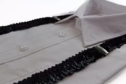 Adjustable 100Cm Black Mens & Womens Sequin Suspenders