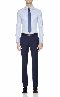 Oxford Men's Hopkins Wool Trousers - Blue -Fashion Menswear Shop ad7c9efa3c55260dce853b650287051c