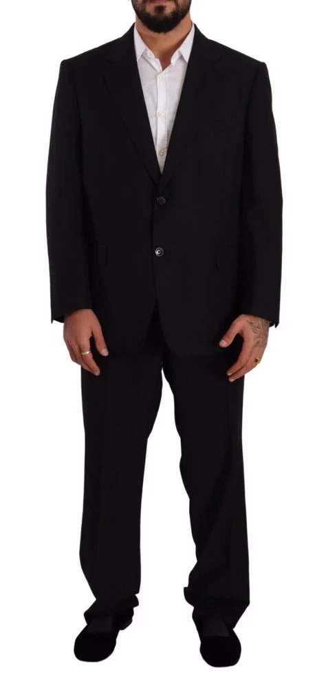 Domenico Tagliente Black Polyester Single Breasted Formal Suit 1 Domenico Tagliente Black Polyester Single Breasted Formal Suit