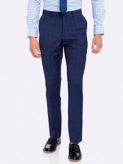 Oxford Men's Hopkins Wool Mohair Trousers - Navy