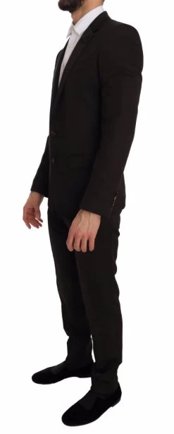 Dolce & Gabbana Dolce Gabbana Brown Wool Crystal Bee Slim Fit MARTINI -Fashion Menswear Shop ae8d81794f01666ba79464054182d585