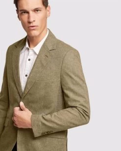 Oxford Men's Blake Linen Cotton Blazer - Khaki -Fashion Menswear Shop aea9b6ccfb432e491b2e5688d4731422
