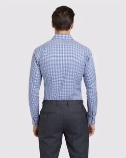 Oxford Men's Beckton Checked Shirt - Navy -Fashion Menswear Shop aebbe523da0186867bef4d6e13ee39c6