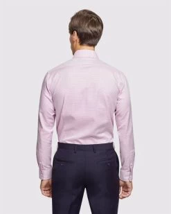 Oxford Men's Beckton Dobby Shirt - Pink -Fashion Menswear Shop af7c586e12a95ba7e3cd7f3ce4009ab9