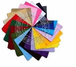 10 X Paisley Bandana 100% Cotton Head Neck Scarf Assorted Colours
