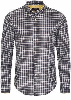 Oxford Men's Uxbridge Pocket Frnt Shirt Grey/Brnx - Grey/Brown