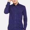 Oxford Men's Kenton Printed Shirt - Navy/Red