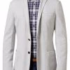 Michael Kors Mens Textured Two Button Blazer Jacket, Grey