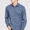 Oxford Men's Kenton Printed Luxury Shirt - Navy