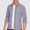Oxford Men's Kenton Checked Shirt - Brown/Navy