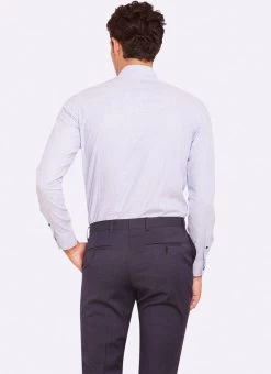 Oxford Men's Beckton Self Spot Shirt - Blue -Fashion Menswear Shop b2127d2900fb8a512ce097d850b7c4ad