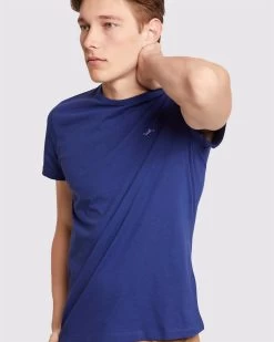 Oxford Men's Jed Organic Cotton Crw Nck T-Shirt - Navy -Fashion Menswear Shop b2141bc620595950d54c1558c9a76d44