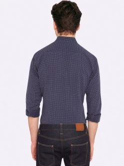 Oxford Men's Stratton Printed Shirt - Navy -Fashion Menswear Shop b27e88c08674b7405b2c87adde58c394
