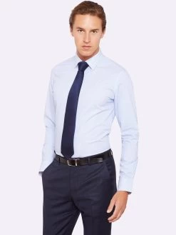 Oxford Men's Beckton Mini Squares Shirt - Blue -Fashion Menswear Shop b34b7633473d11e6444ece8dc672081d