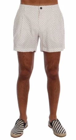 Dolce & Gabbana Dolce Amp; Gabbana White Polka Dot Beachwear Shorts