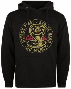 Cobra Kai Mens Logo Hoodie (Black/Yellow/Red) - TV355