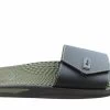 BR Sport Utah Mens Brazilian Comfort Slides Sandals With Massage Balls - Black/Khaki
