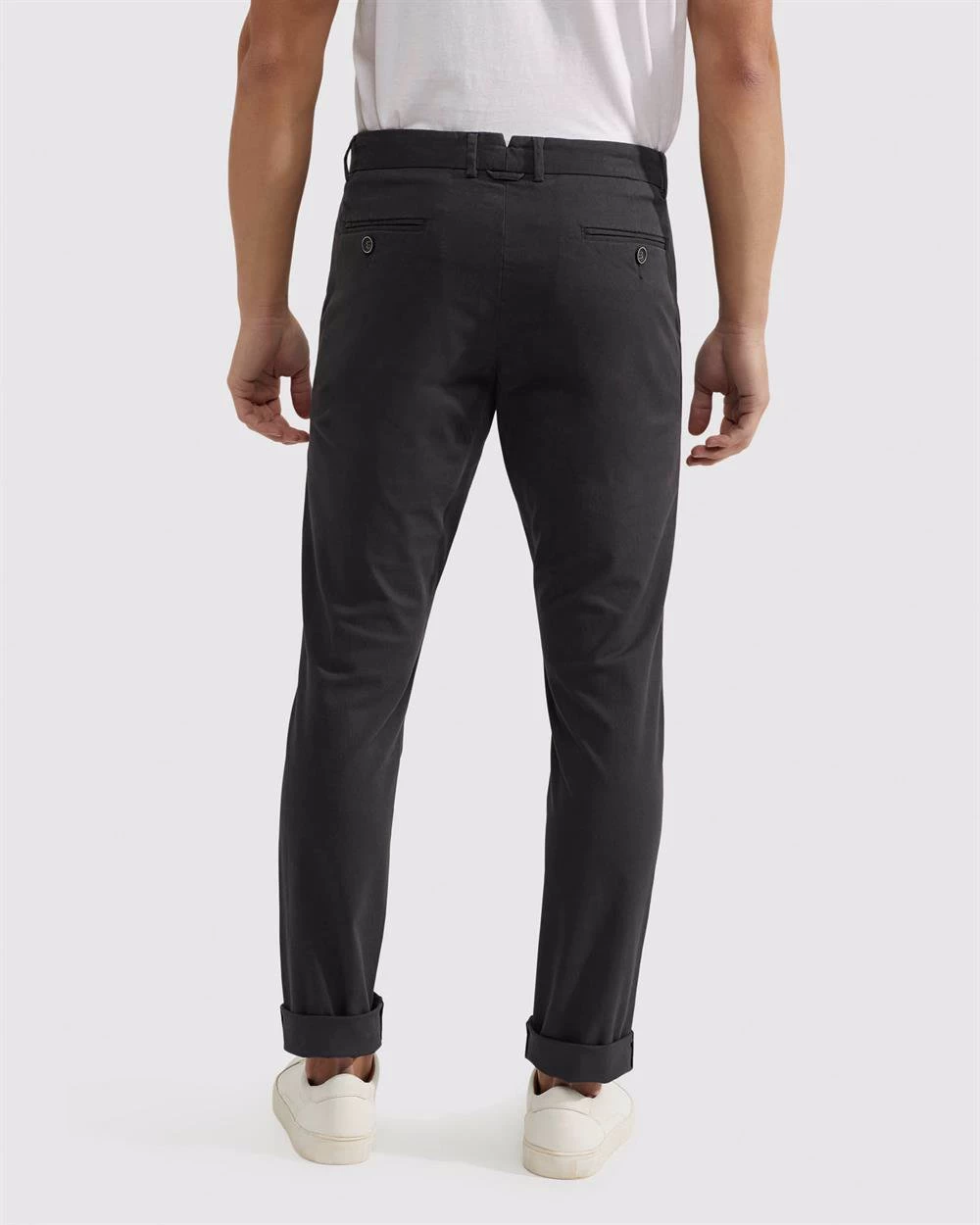 Oxford Men's Luka Stretch Casual Organic Cotton Pants - Gunmetal 3 Oxford Men's Luka Stretch Casual Organic Cotton Pants - Gunmetal - Image 3