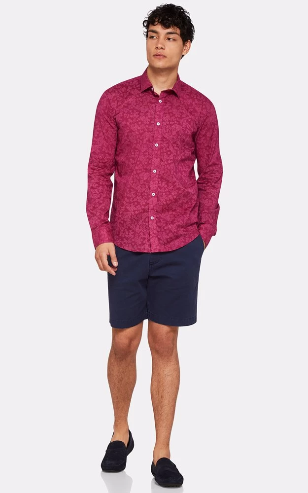 Oxford Men's Kenton Floral Print Shirt - Red 6 Oxford Men's Kenton Floral Print Shirt - Red - Image 6