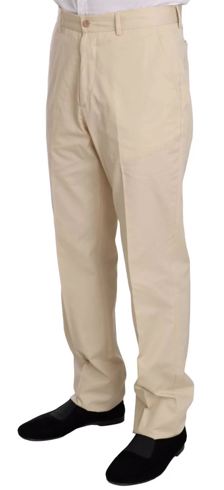 Romeo Gigli Two Piece 3 Button Beige Cotton Solid Suit 8 Romeo Gigli Two Piece 3 Button Beige Cotton Solid Suit - Image 8