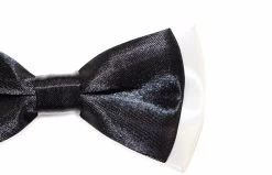 Boys Black On White Two Tone Layer Bow Tie -Fashion Menswear Shop b57af9e725614129477c8dabdbd55df9