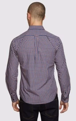 Oxford Men's Uxbridge Checked Shirt - Navy/Tan 8 Oxford Men's Uxbridge Checked Shirt - Navy/Tan -Fashion Menswear Shop b602909cf8815d7f3c751994e100d5ca