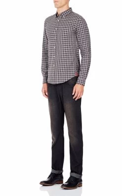 Oxford Men's Uxbridge Pocket Frnt Shirt Grey/Brnx - Grey/Brown -Fashion Menswear Shop b602eca5b32e075c980839bb9072e261