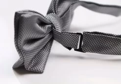 Mens Dark Silver Plain Coloured Checkered Bow Tie -Fashion Menswear Shop b60b1cae4c45b7a8ed7354efe569808e