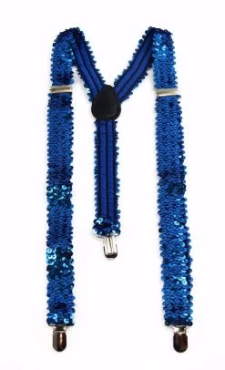 Adjustable 100Cm Blue Mens & Womens Sequin Suspenders -Fashion Menswear Shop b63ca92ff580caf7837745b5319b158f