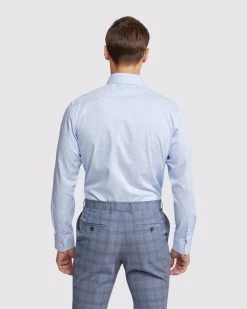 Oxford Men's Islington Regular Fit Dobby Shirt - Blue -Fashion Menswear Shop b6b2c286d280fe174a0f328cd189d184